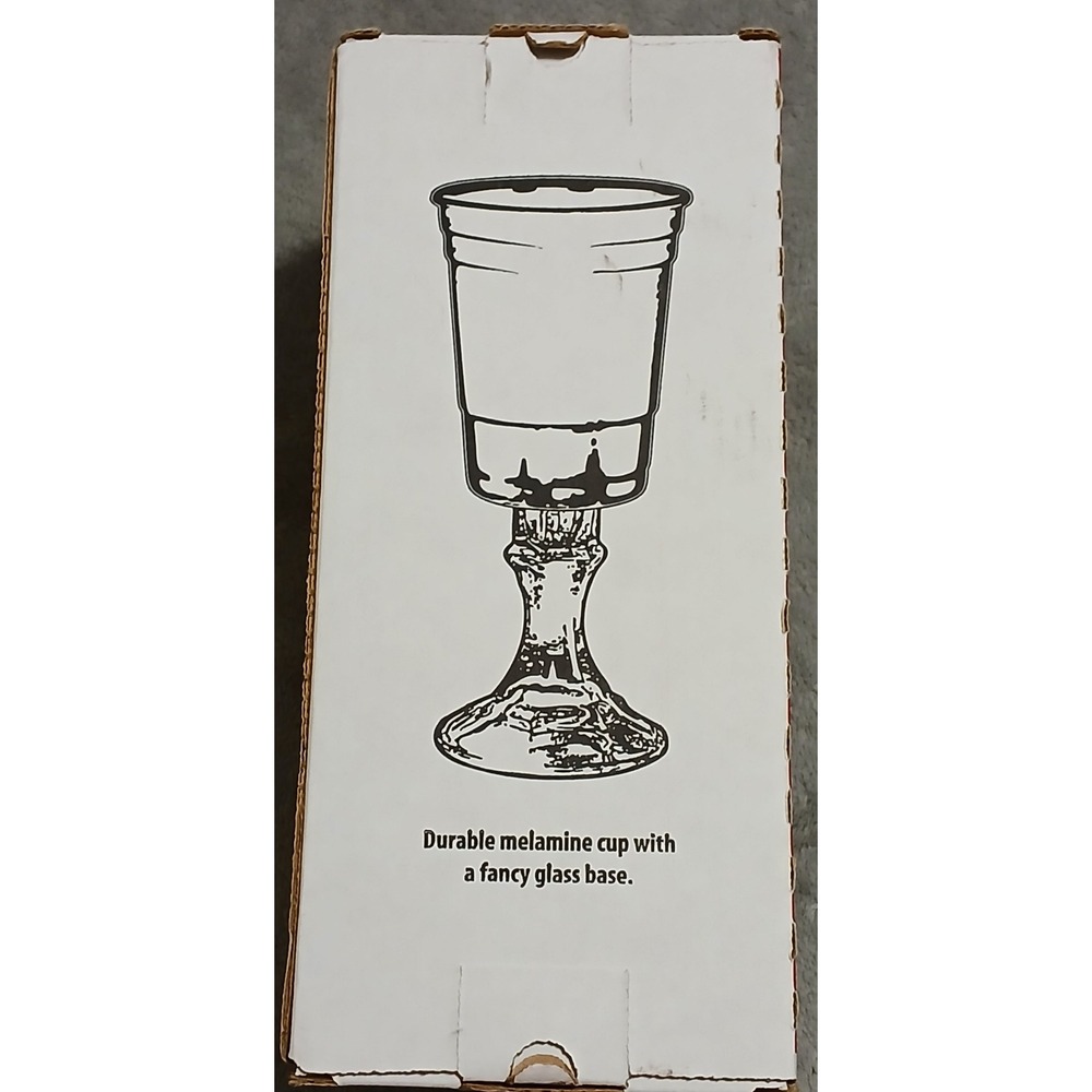 The Original Red Nek Party Cup by Carson Red Melamine Glass Base 16oz New in Box - Picture 4 of 5